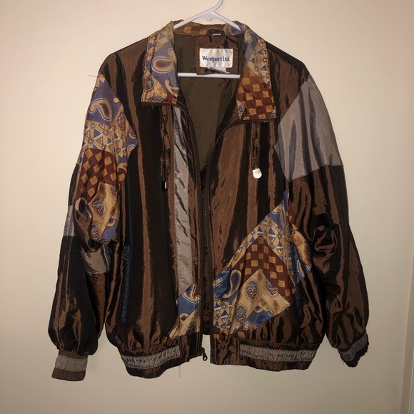 Westport Jackets & Blazers - Vintage Westport Metallic Neutral Windbreaker Jacket
